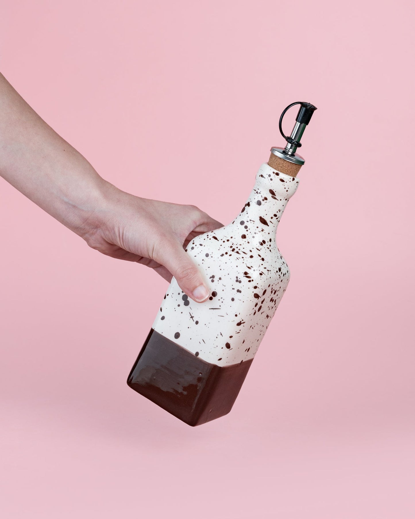 Olejnička Brownie — andaluská keramika z Málagy, hnědo-krémový vzor (foto 2)