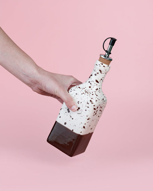 Olejnička Brownie — andaluská keramika z Málagy, hnědo-krémový vzor (foto 2)