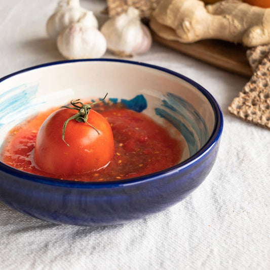 Velký keramický strouhací talíř Tuna v sytě modré glazuře – ruční práce z dílny Alfar Tierra Cocida