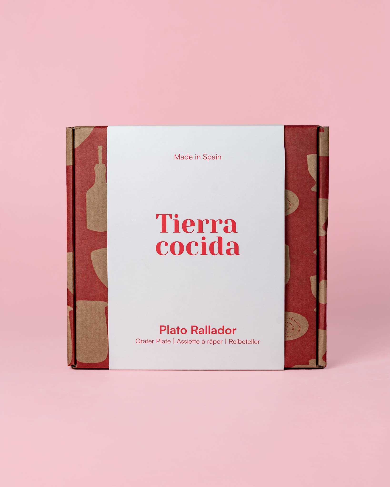 Velký strouhací talíř Riviera s modro-červenými pruhy - keramika z dílny Alfar Tierra Cocida