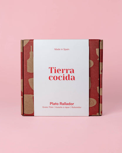 Velký strouhací talíř Riviera s modro-červenými pruhy - keramika z dílny Alfar Tierra Cocida